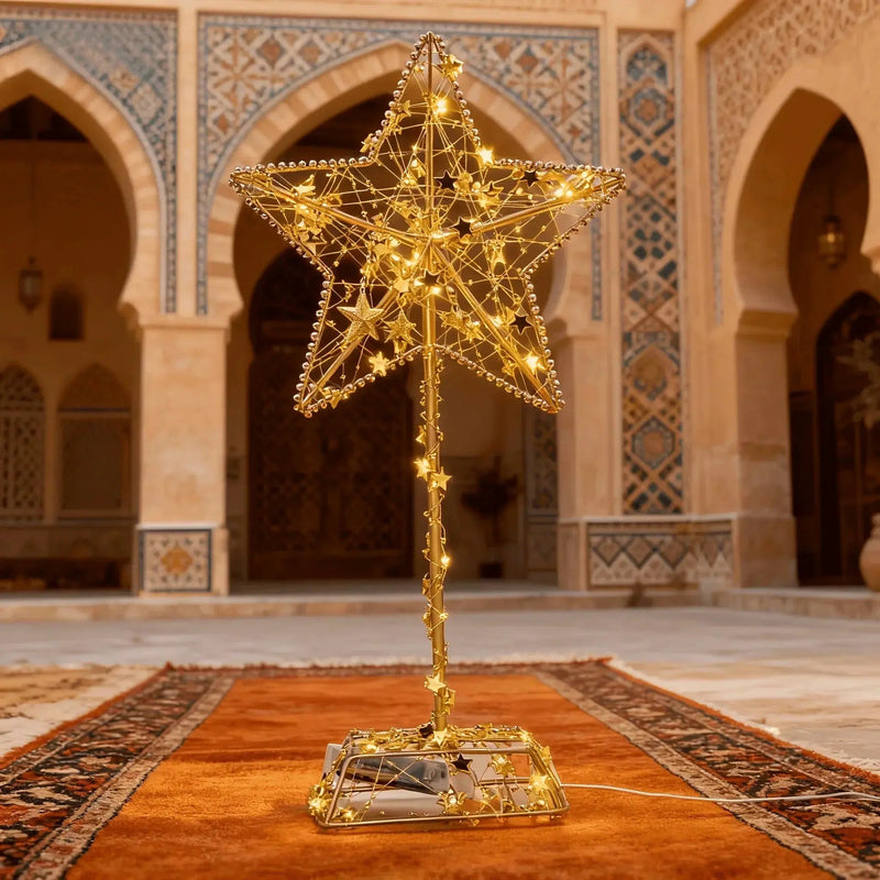 Ramadan Decoration - Star-Studded Metal with LED Lights by House Of Avana