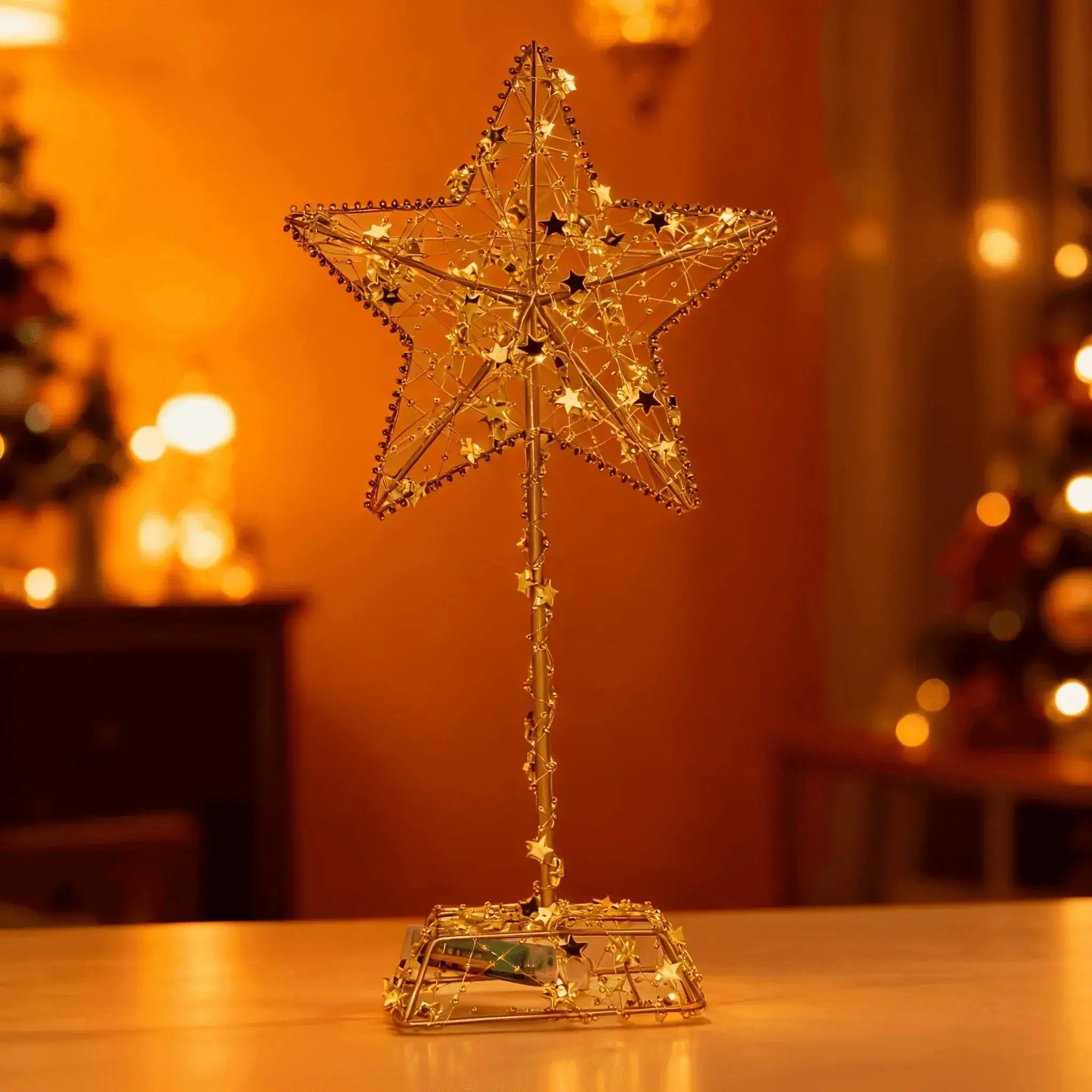 Ramadan Decoration - Star-Studded Metal with LED Lights by House Of Avana