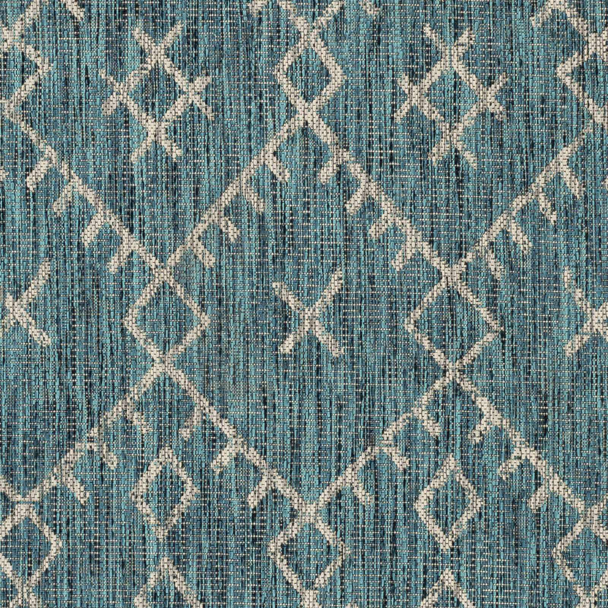 Maunawili Aqua Nordic Outdoor Rug, sample swatch
