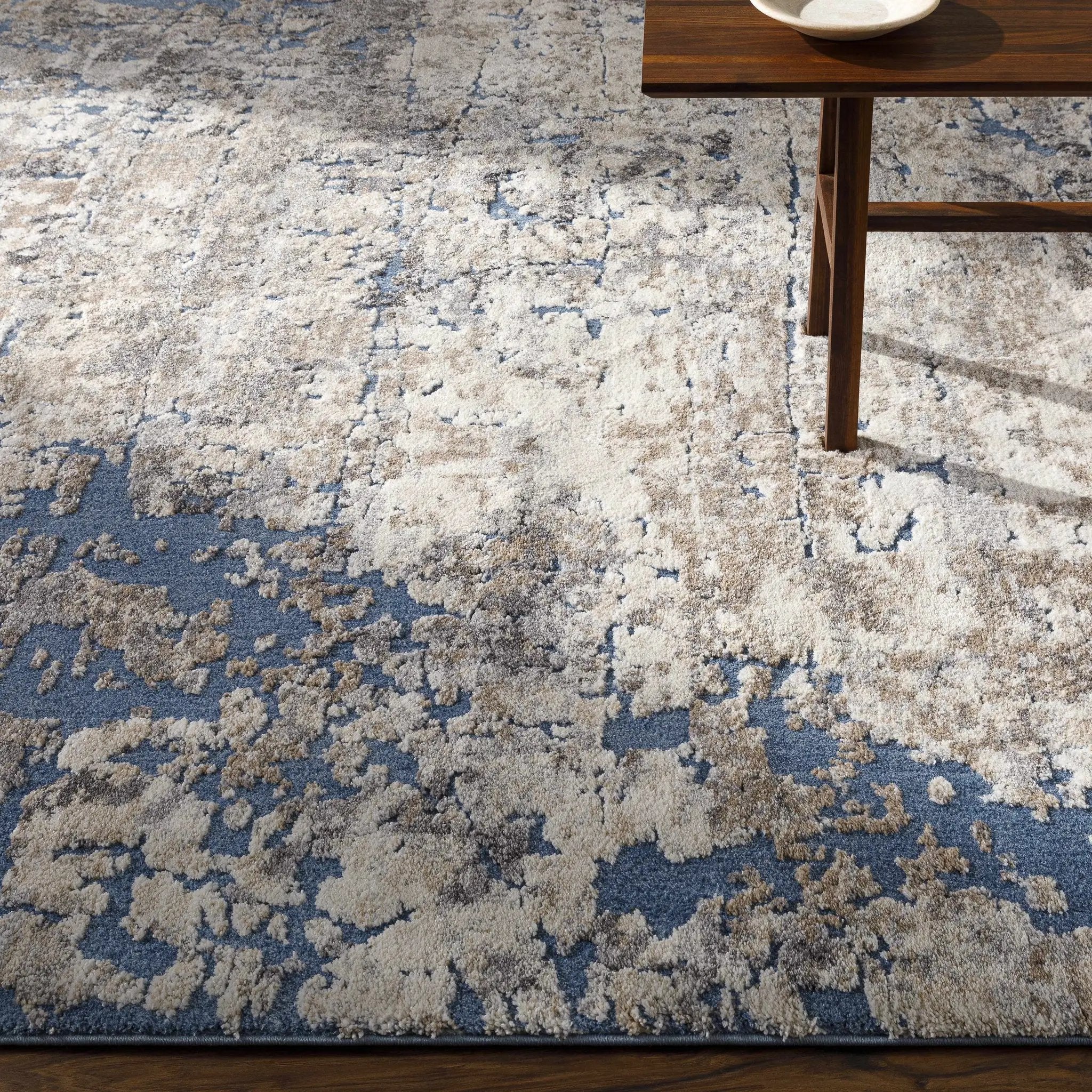 Ratho Rock Pattern Thick Rug by Boutique Rugs