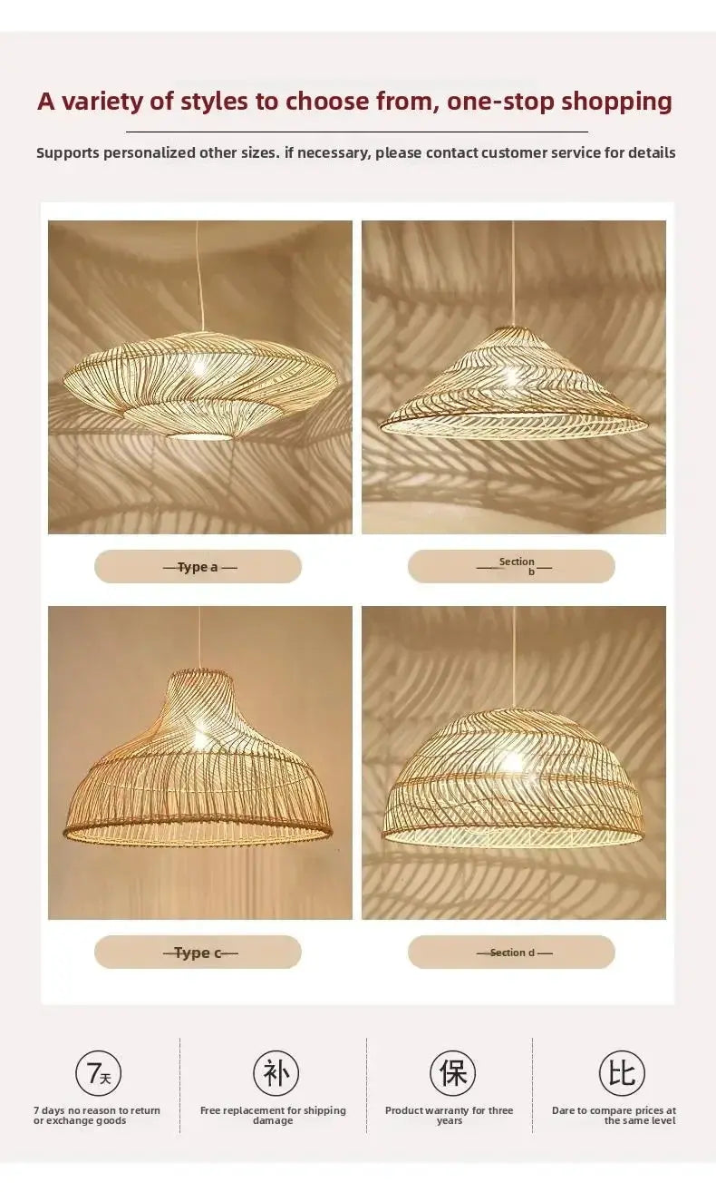 Rattan Chandelier Large by House Of Avana