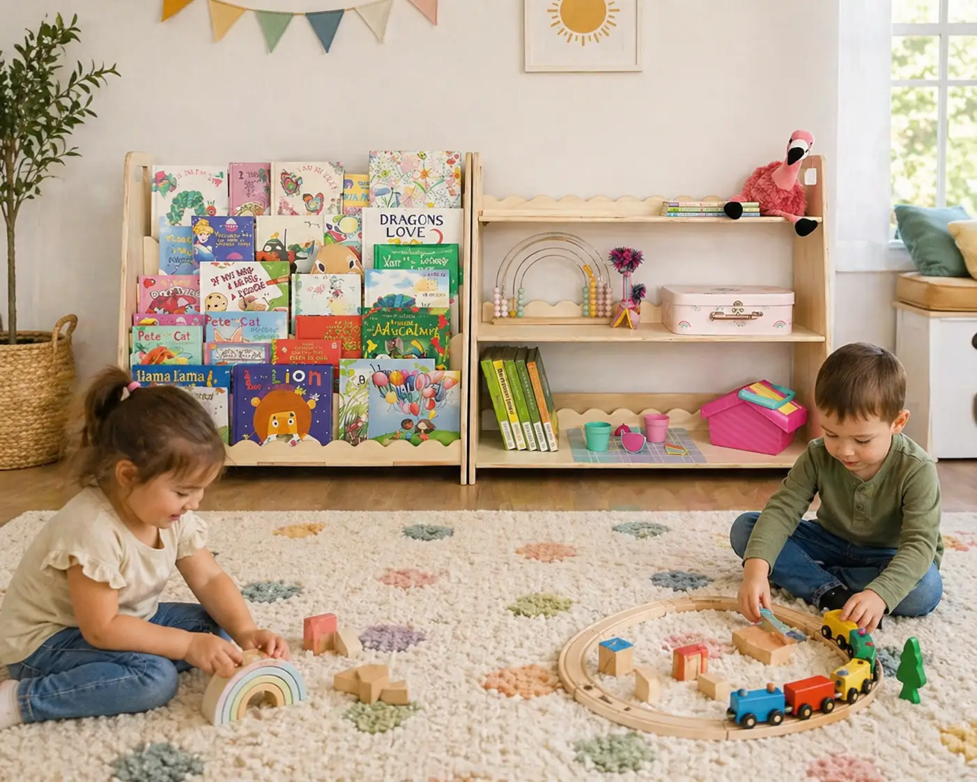 RAY+ROY- Scalloped Toy Shelf + Bookshelf by Bush Acres