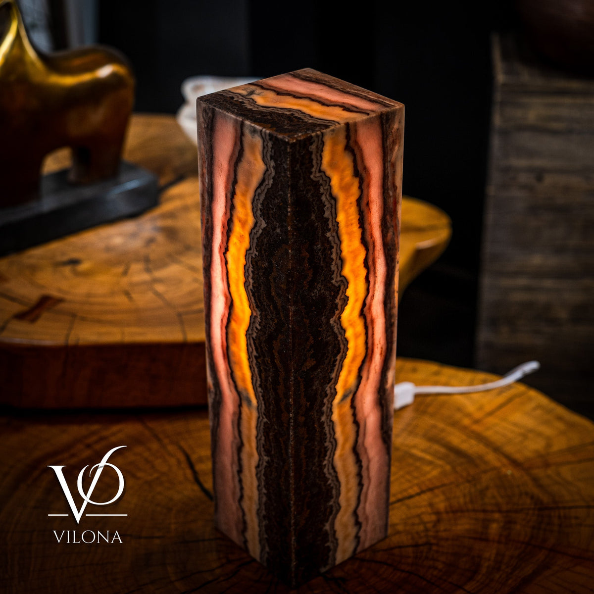 Razzberry Rosa Onyx Lamp (Table Lamp #3), photo 3 of 6