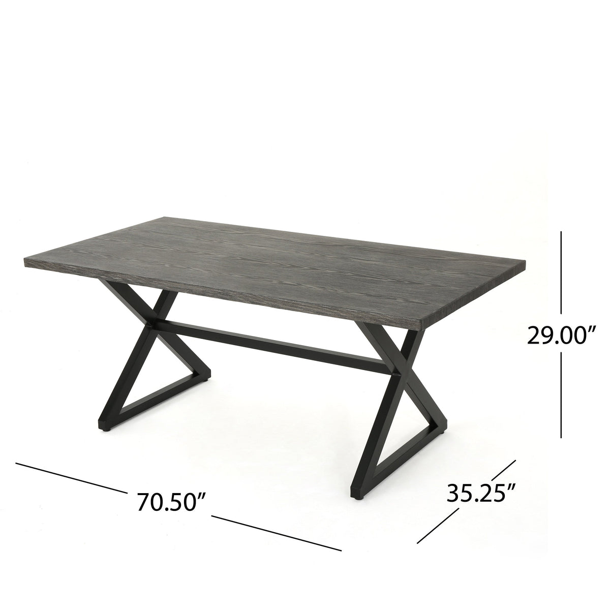 Rolando Outdoor Aluminum Dining Table with Steel Frame, photo 7 of 10