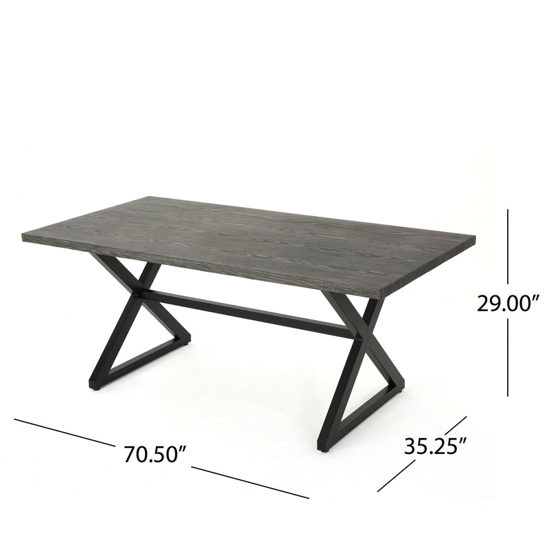 Rolando Outdoor Aluminum Dining Table with Steel Frame, photo 7 of 10