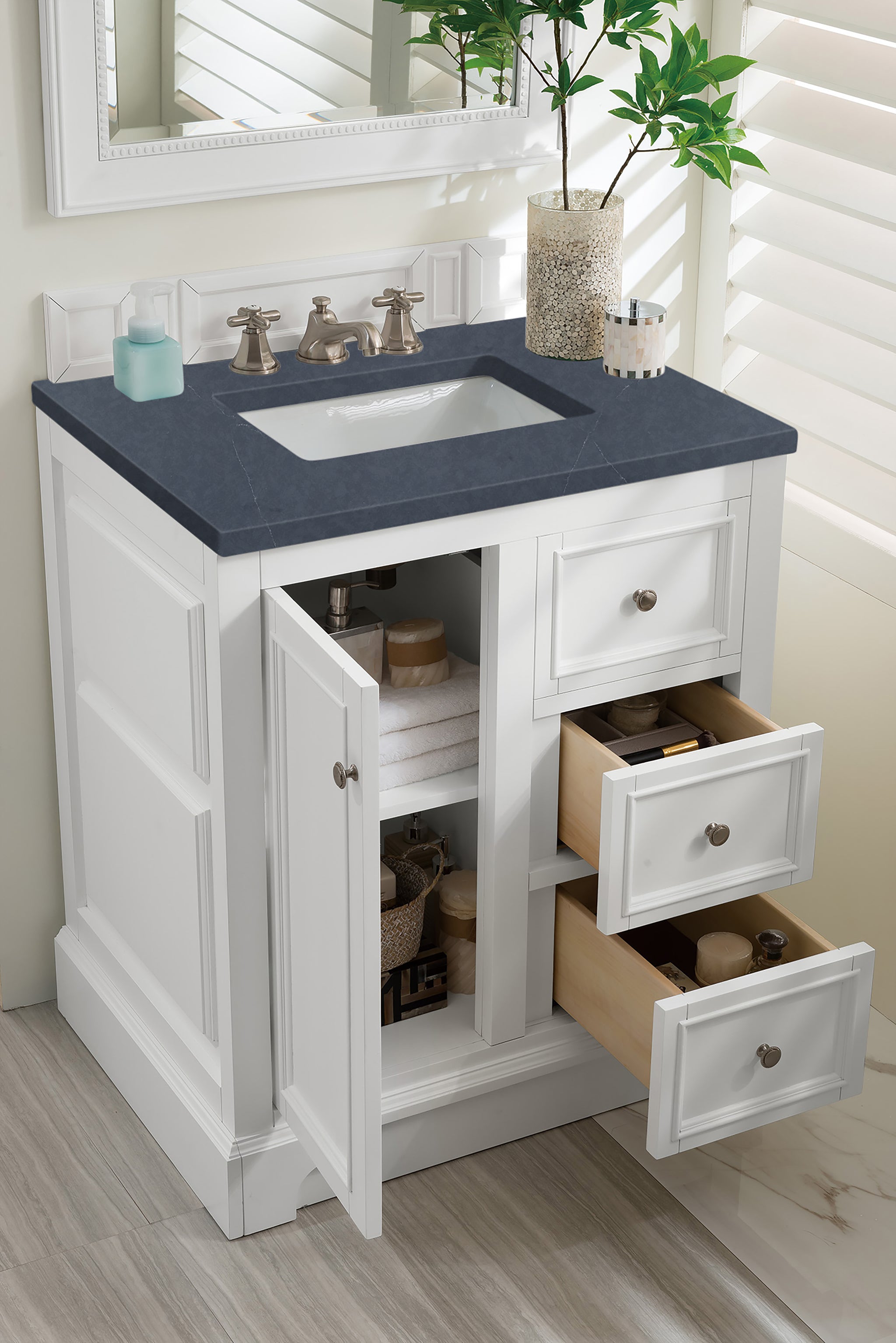 James Martin De Soto 30" Single Bathroom Vanity, Bright White, view 33