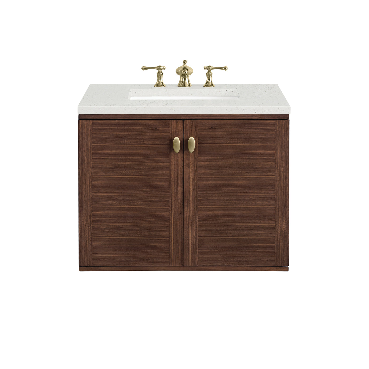 James Martin Amberly 30" Dual Mount Single Bathroom Vanity, Mid-Century Walnut, view 23