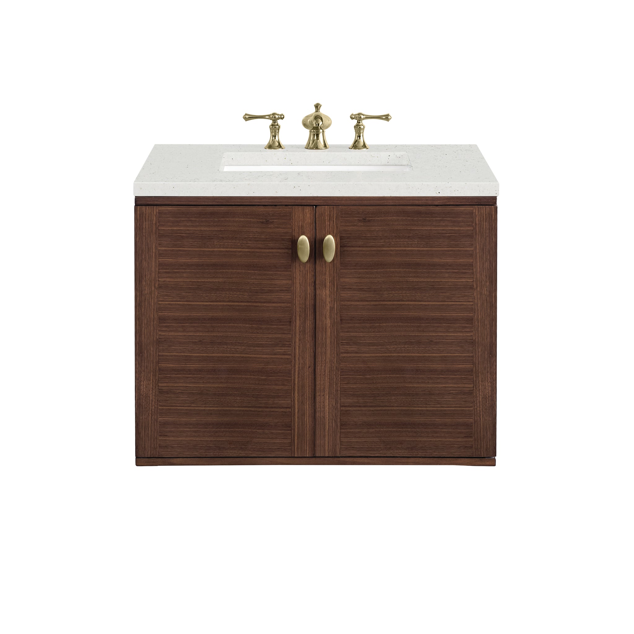 James Martin Amberly 30" Dual Mount Single Bathroom Vanity, Mid-Century Walnut, view 23
