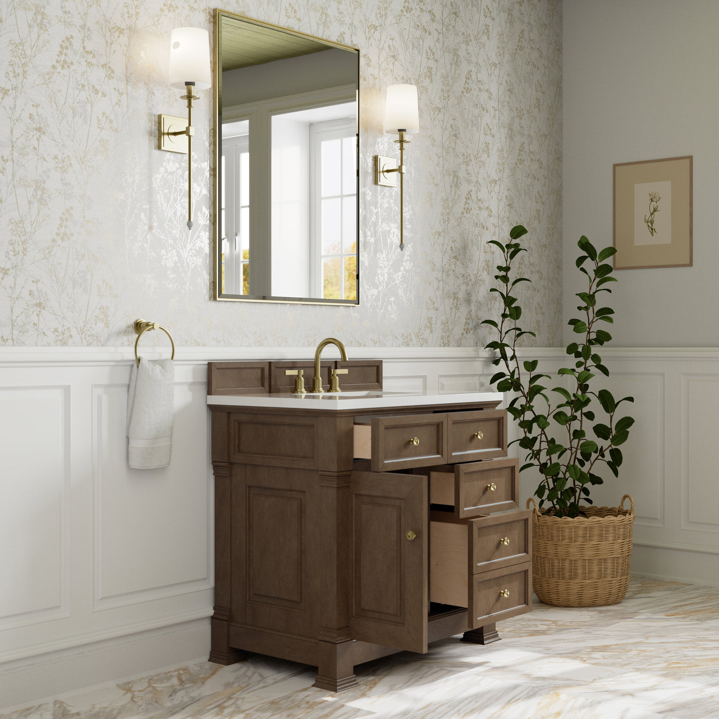 James Martin Brookfield 36" Single Bathroom Vanity, Pecan, view 26