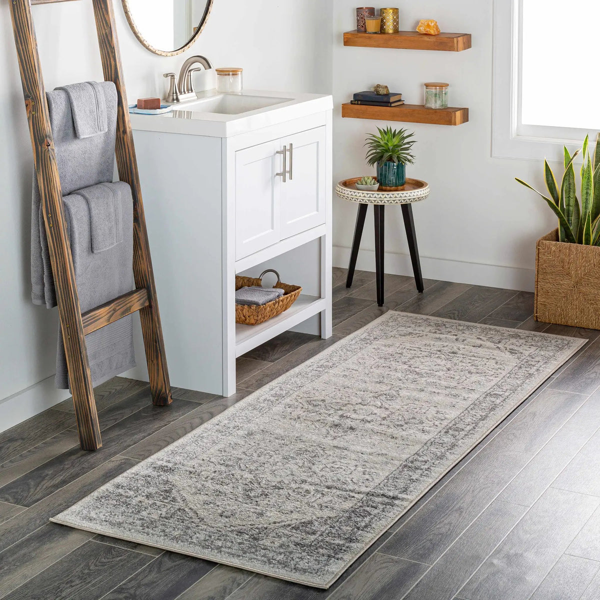 Rockfall Area Rug, installed in a room