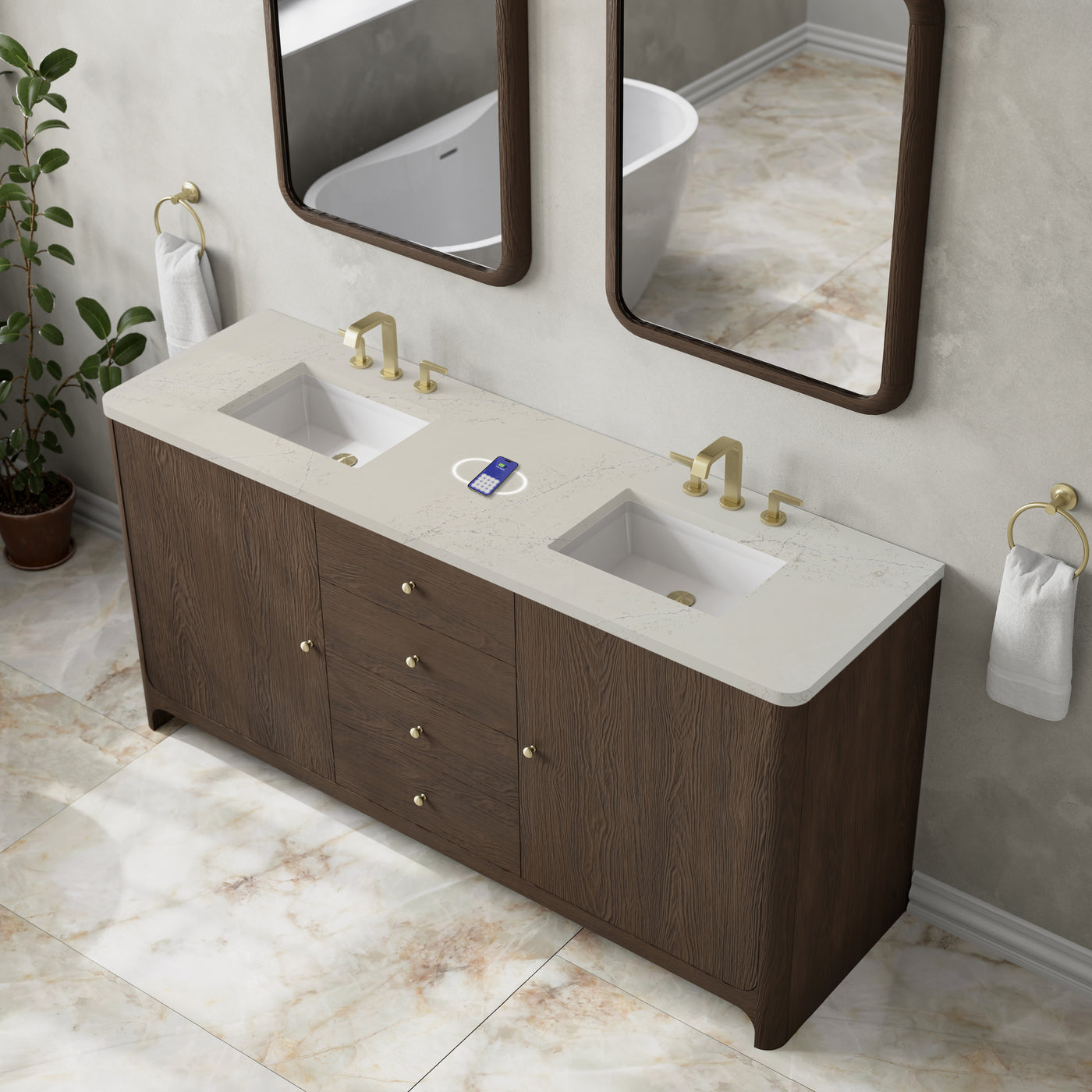 James Martin Gracyn 72" Double Bathroom Vanity, Sable, view 38
