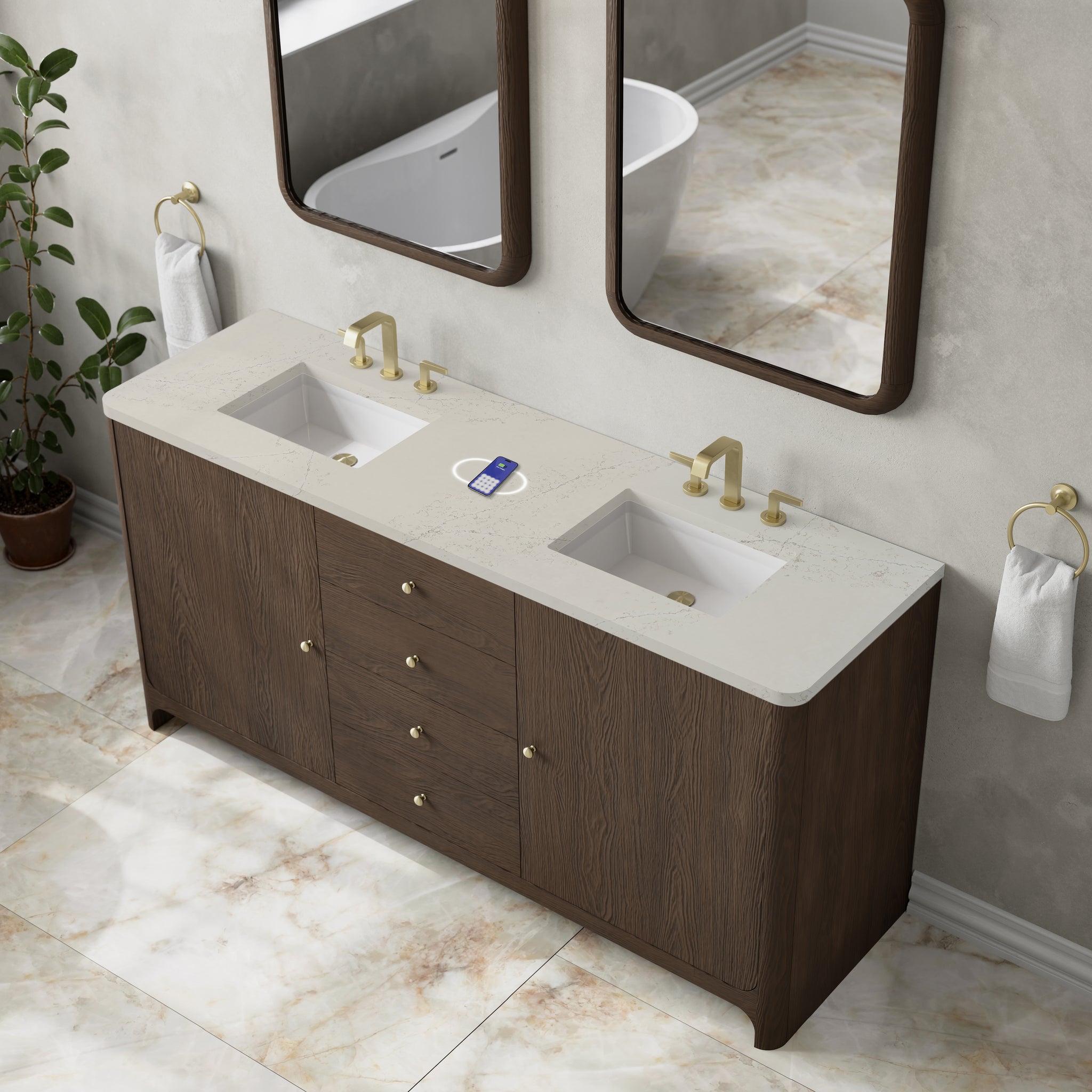 James Martin Gracyn 72" Double Bathroom Vanity, Sable, view 38