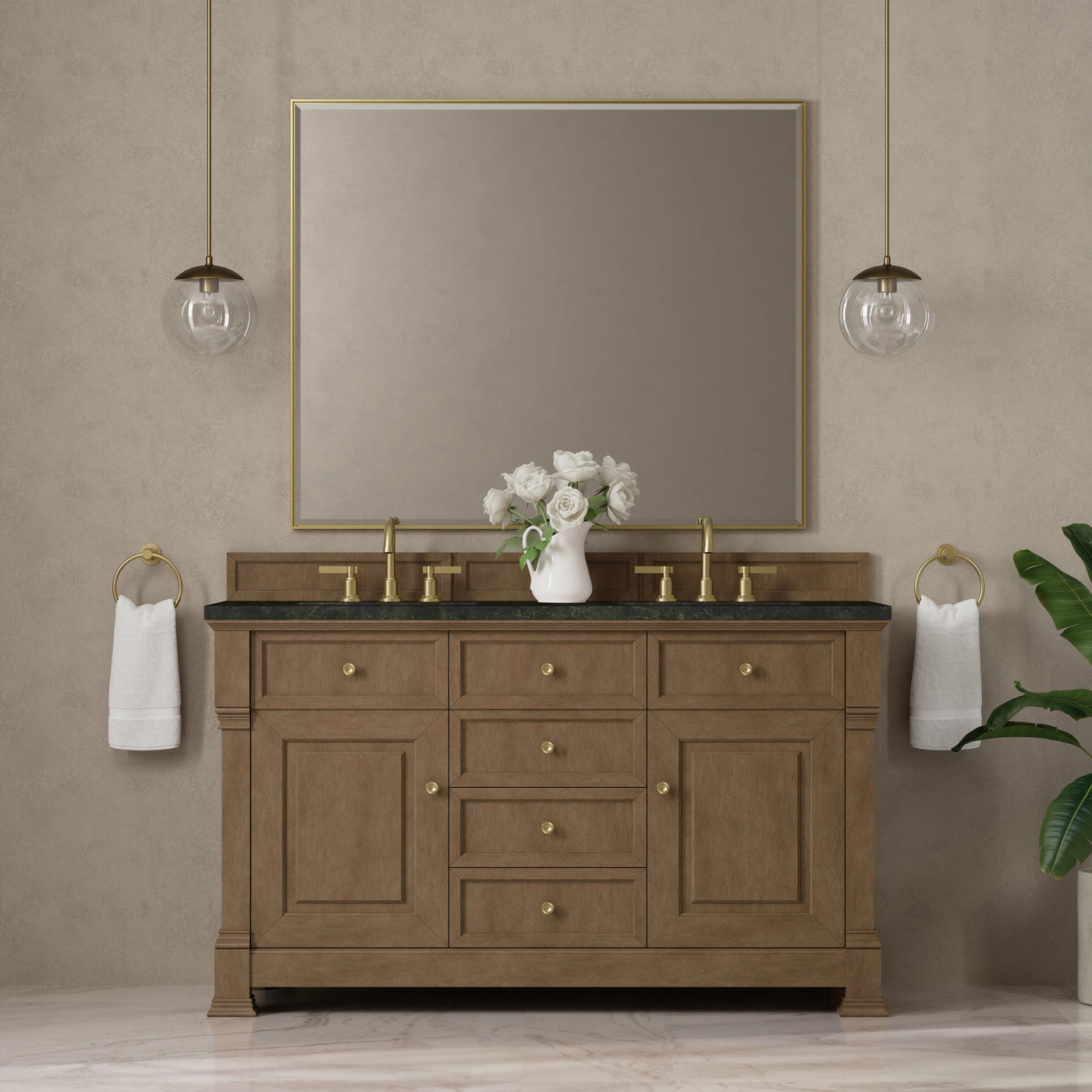 James Martin Brookfield 60" Double Bathroom Vanity, Pecan, view 40