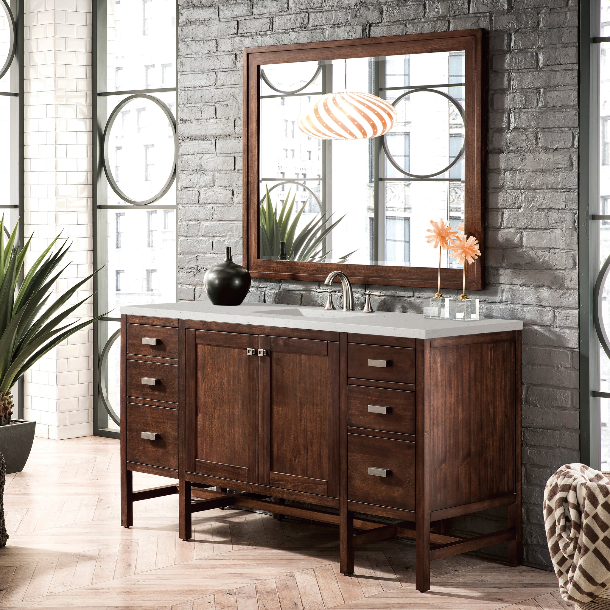 James Martin Addison 60" Single Bathroom Vanity, Mid-Century Acacia, view 17