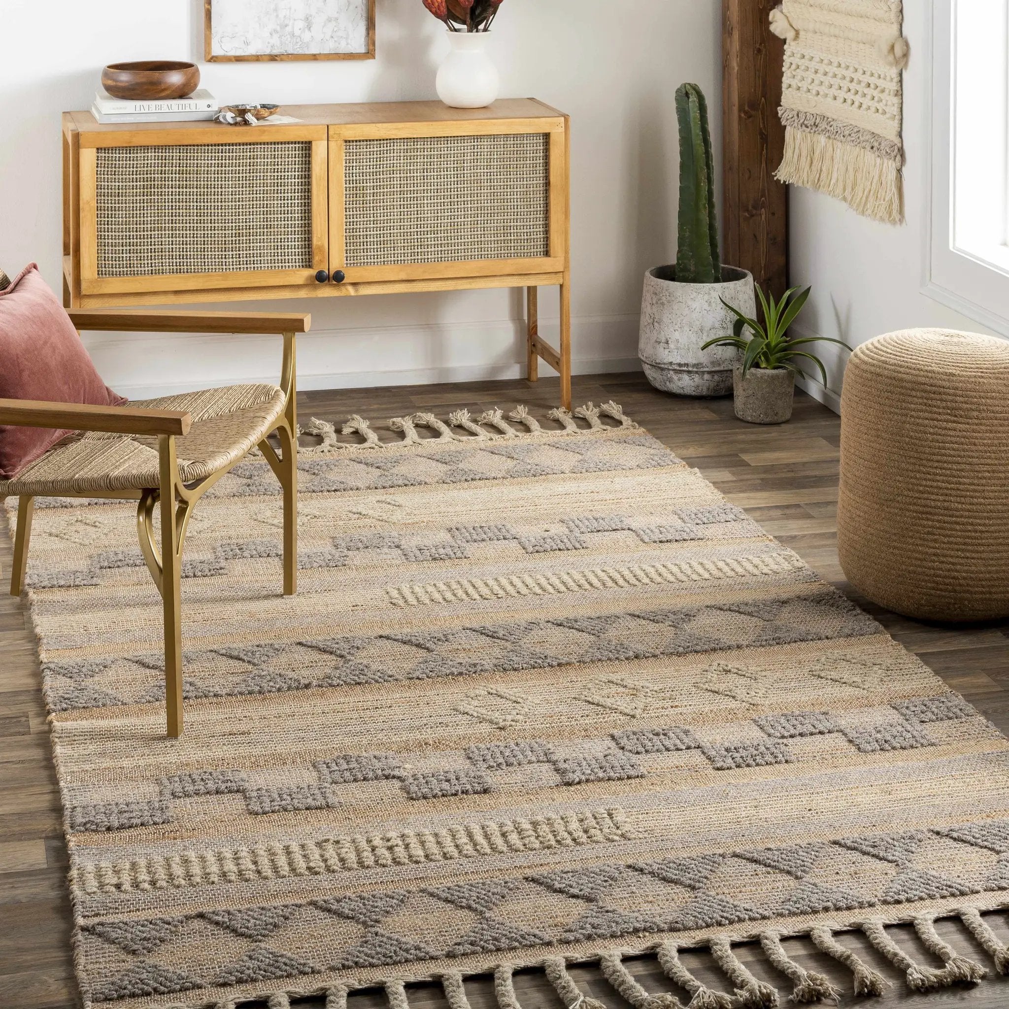 Ardee Totem Jute&Wool Blend Rug - Clearance by Boutique Rugs