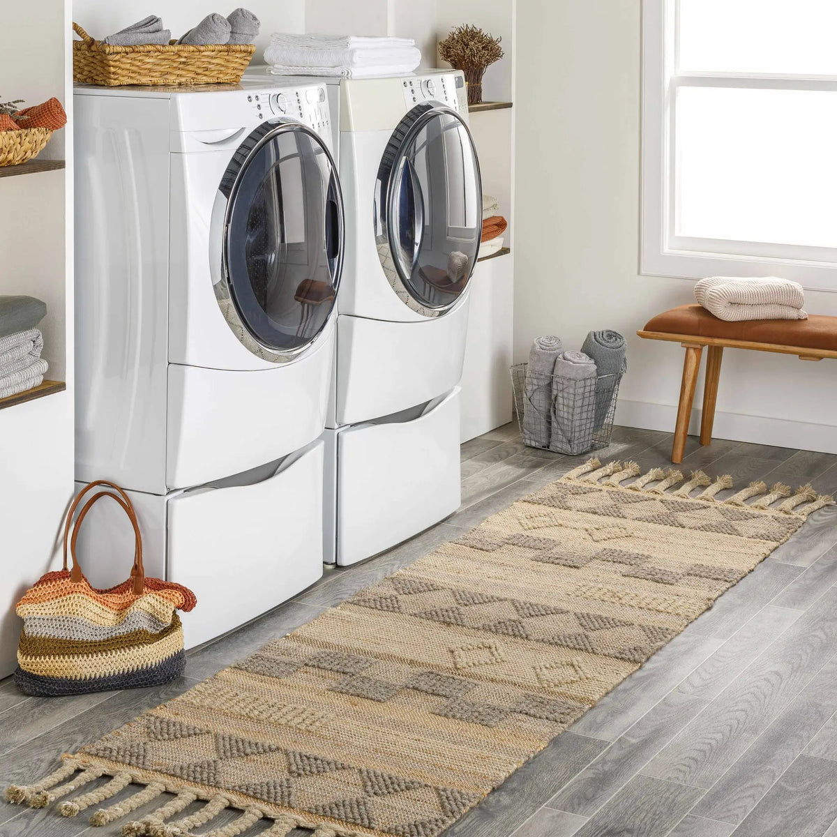 Ardee Totem Jute&Wool Blend Rug - Clearance, installed in a room 2