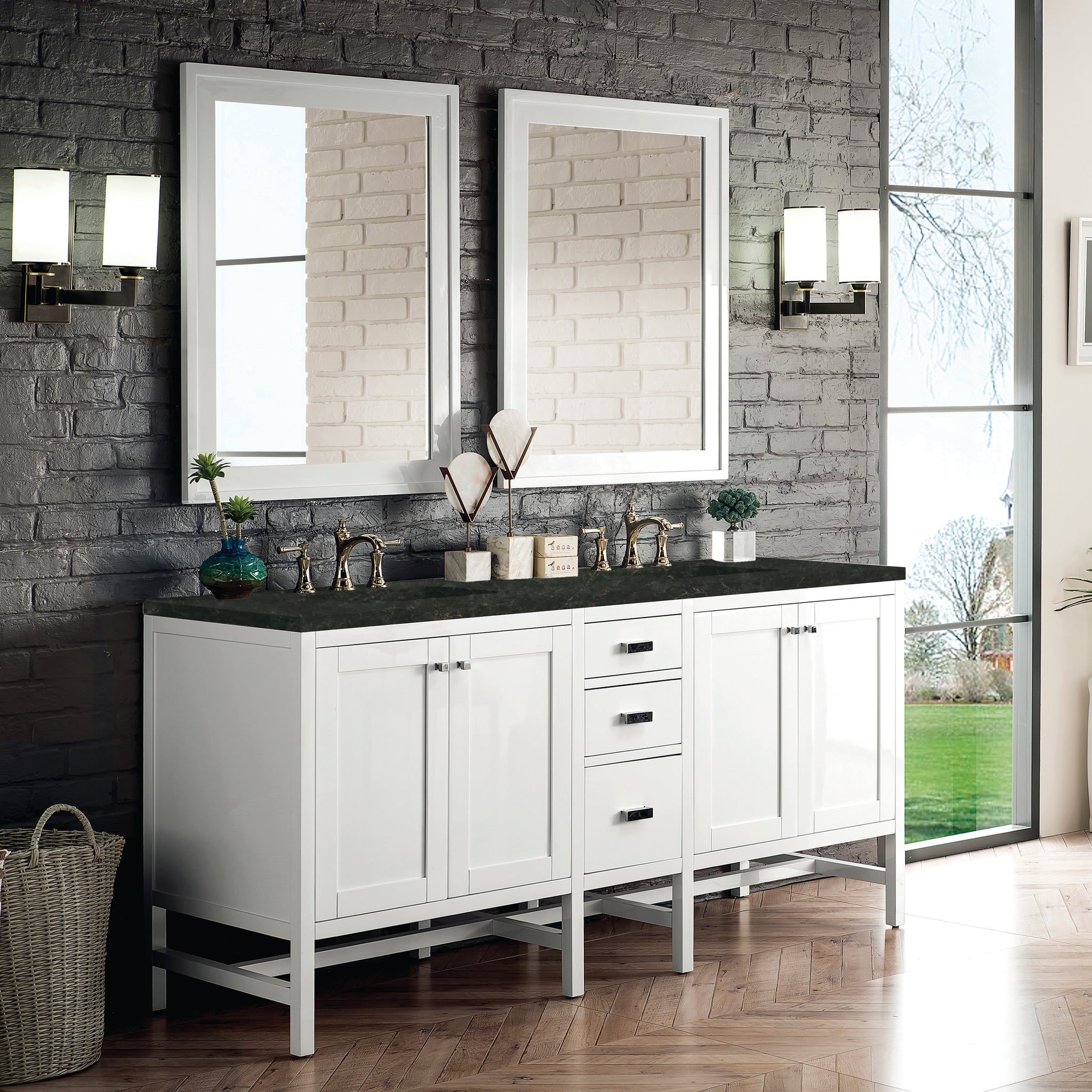 James Martin Addison 72" Double Bathroom Vanity, Glossy White, view 29