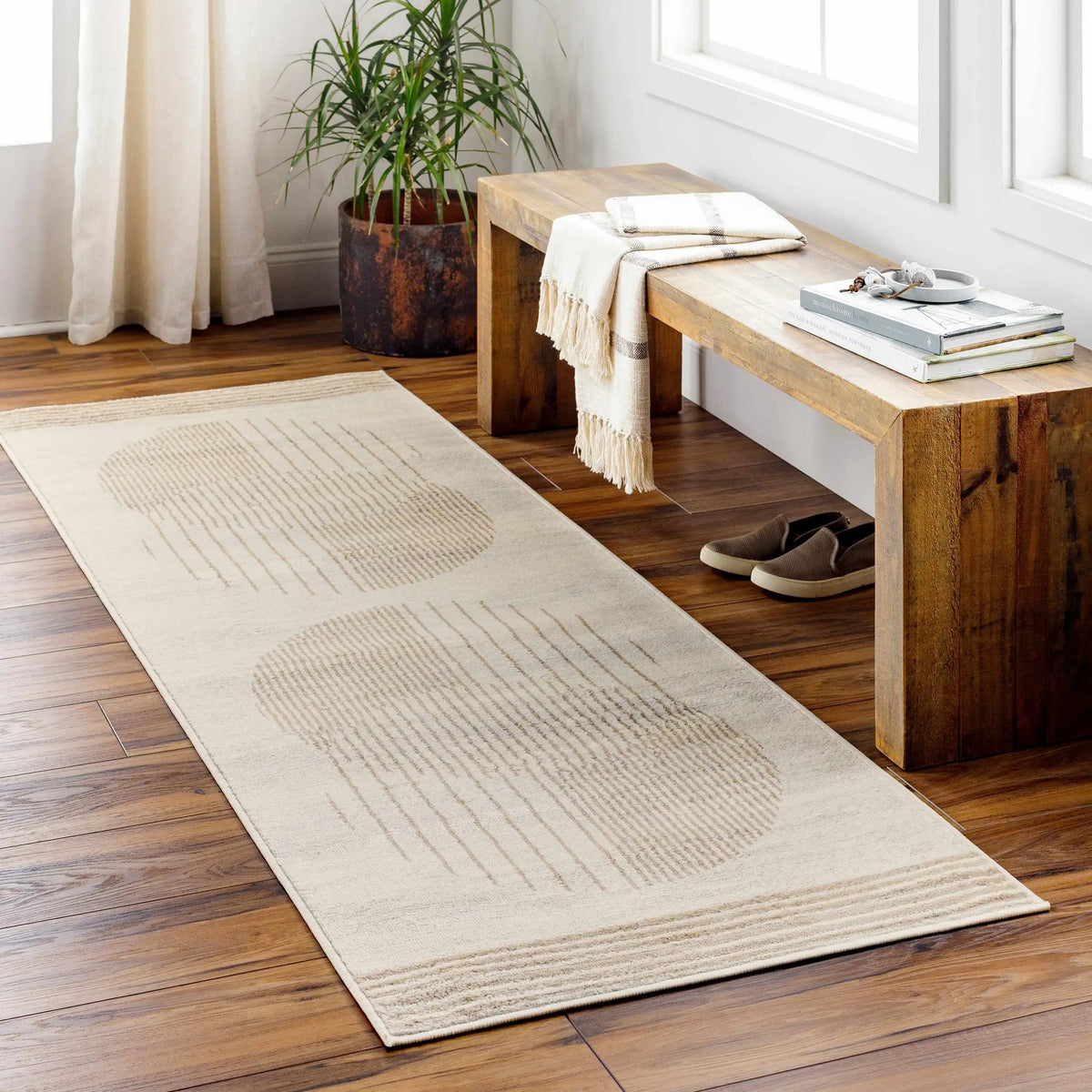 Zeke Geometric Nutmeg Rug - Clearance, installed in a room 2