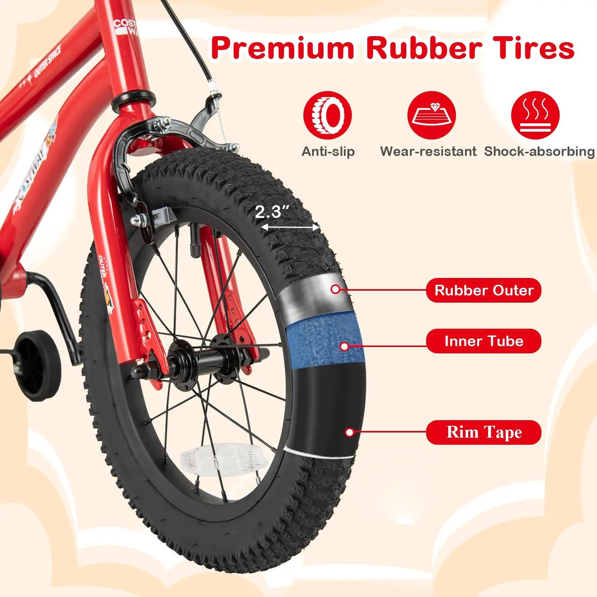 16-Inch Kids Bike Ages 4-7 with Handbrake and Coaster Brake and Bell Ring-16 inches, photo 4 of 10