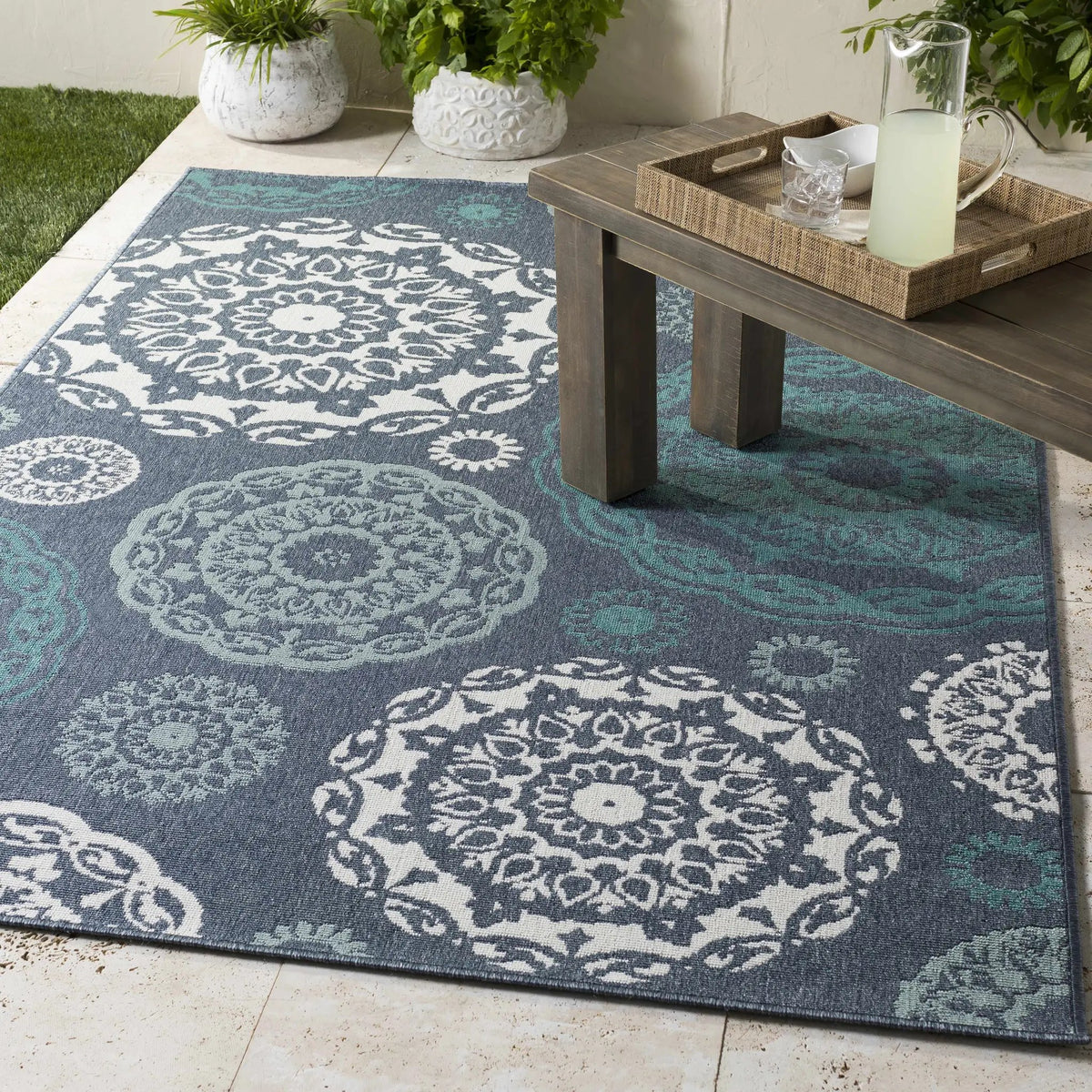 Reasnor Outdoor Area Rug - Clearance, installed in a room 2