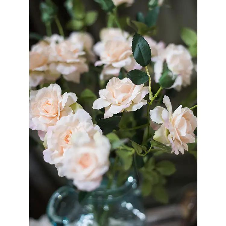 Artificial Faux Real Touch Blooming Rose Stem 25" Tall Silk by RusticReach