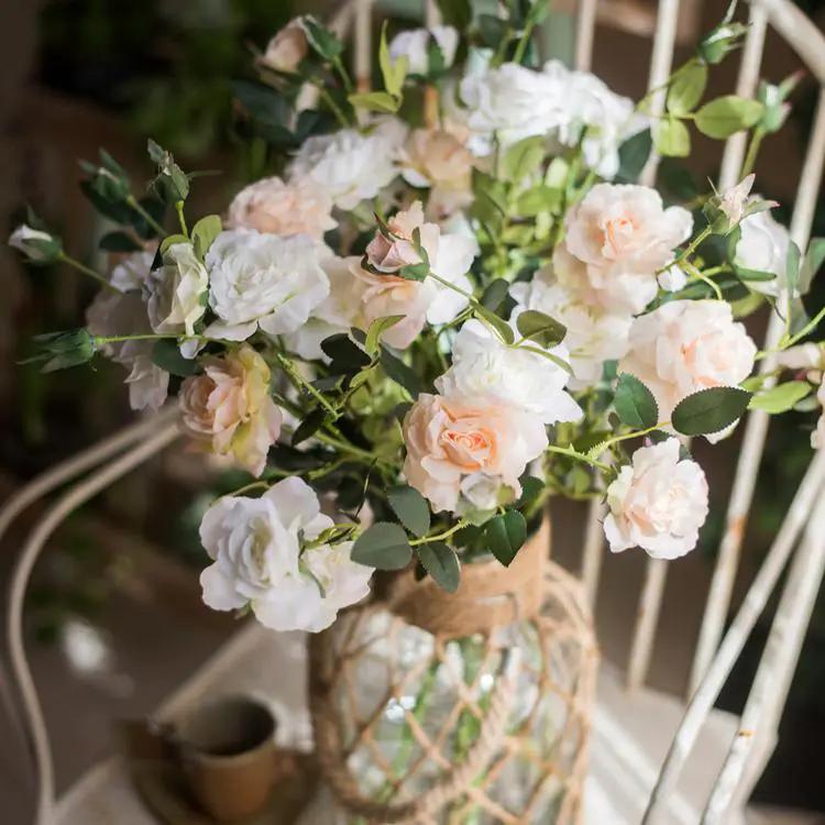 Artificial Faux Real Touch Blooming Rose Stem 25" Tall Silk by RusticReach