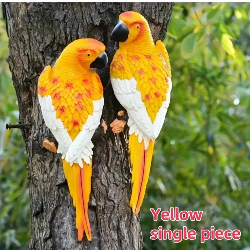 Realistic Blue Hanging Parrot Statue Garden Decor by House Of Avana