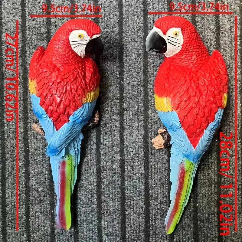 Realistic Blue Hanging Parrot Statue Garden Decor by House Of Avana