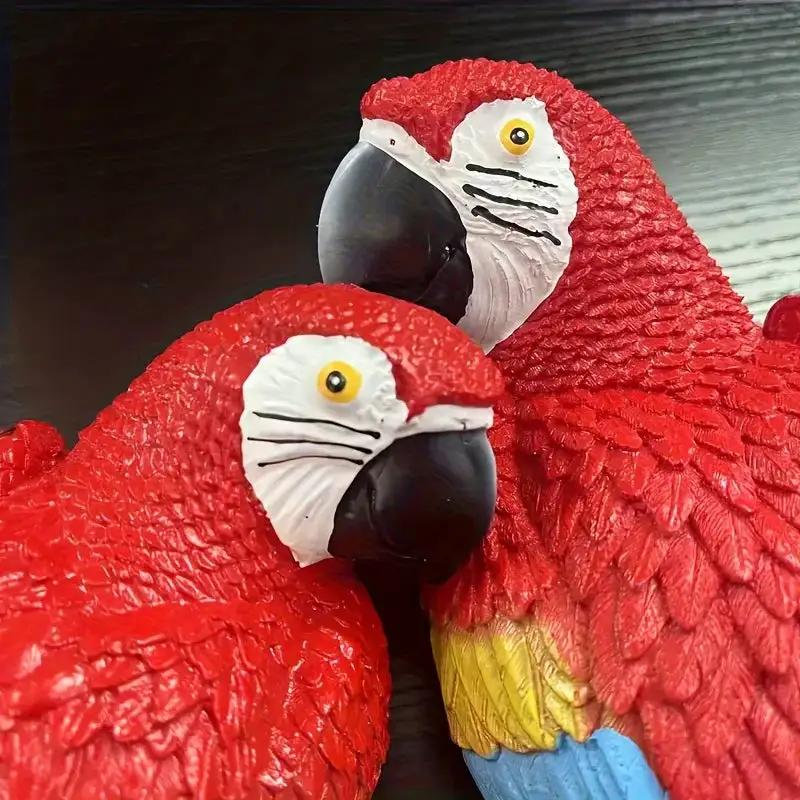 Realistic Blue Hanging Parrot Statue Garden Decor by House Of Avana