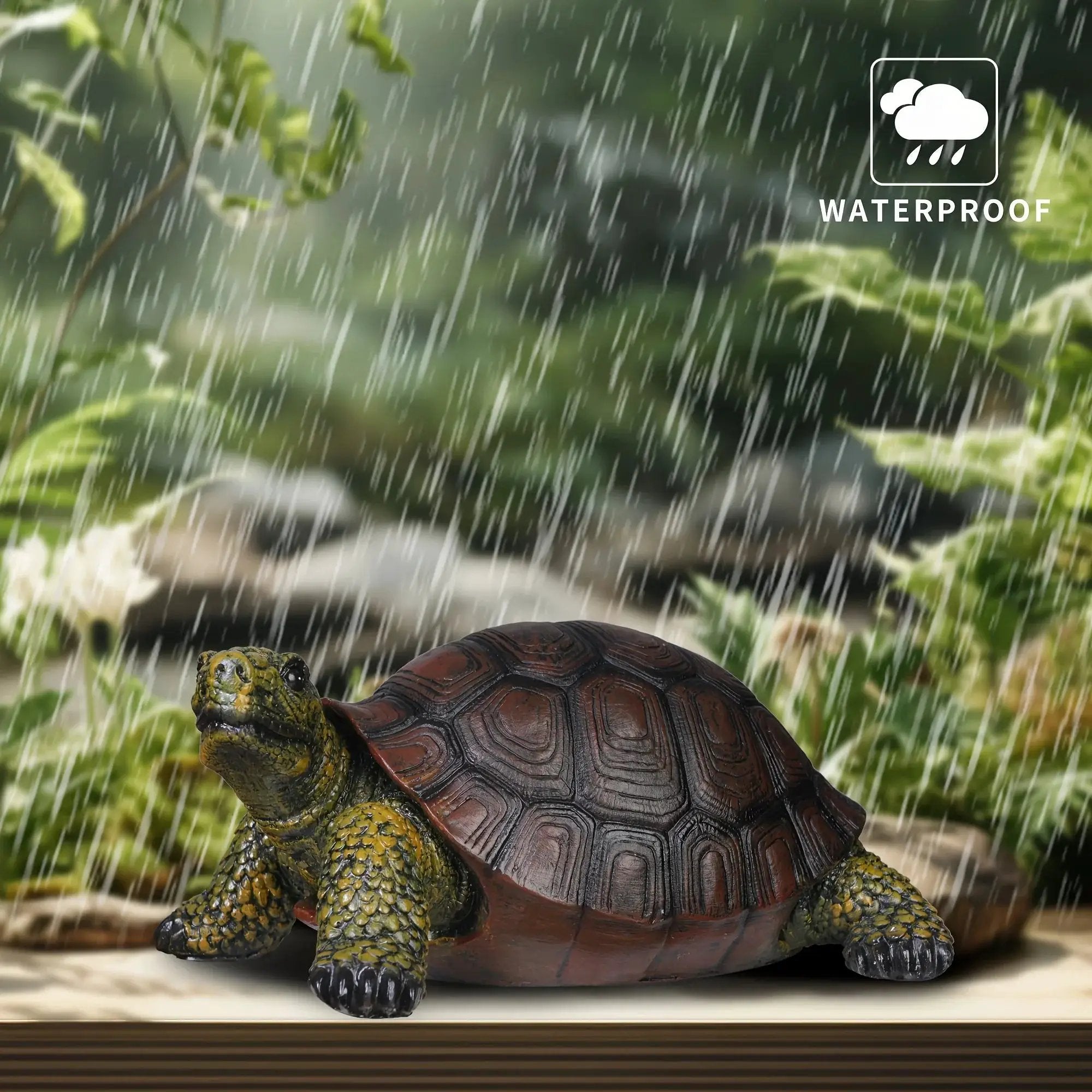 Realistic Ceramic Turtle Statue for Outdoor Garden Decor by House Of Avana