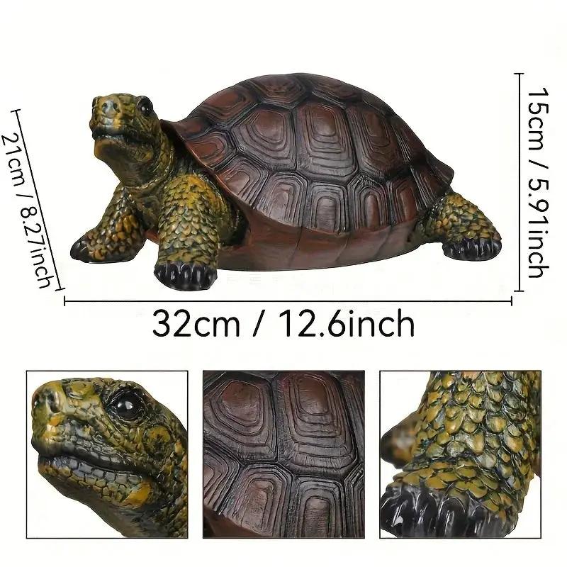 Realistic Ceramic Turtle Statue for Outdoor Garden Decor by House Of Avana