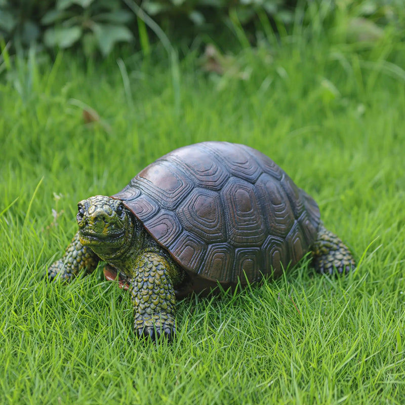 Realistic Ceramic Turtle Statue for Outdoor Garden Decor by House Of Avana
