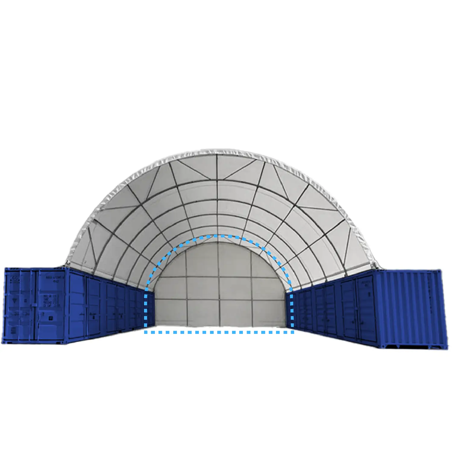 Rear Cover for Gold Mountain Shipping Container Canopy Shelter 40'x40'x11' by Chery Industrial
