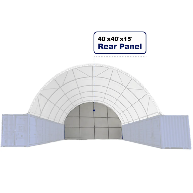 Back Wall for Container Canopy Shelter 40'x40'x15' by Chery Industrial