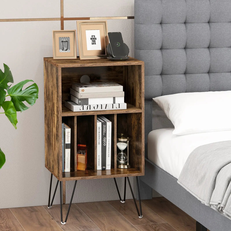 Record Player Stand with Charging Station by DirectDeals