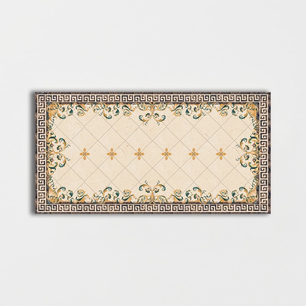 Rectangular Aluminum Backed Multi Finish Carolina Marble Medallions 3x5 Marble Multi Finish 6x6 Medallions