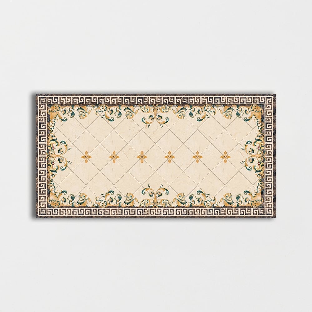 Rectangular Aluminum Backed Multi Finish Carolina Marble Medallions 4x6 Marble Multi Finish 4x8 Medallions