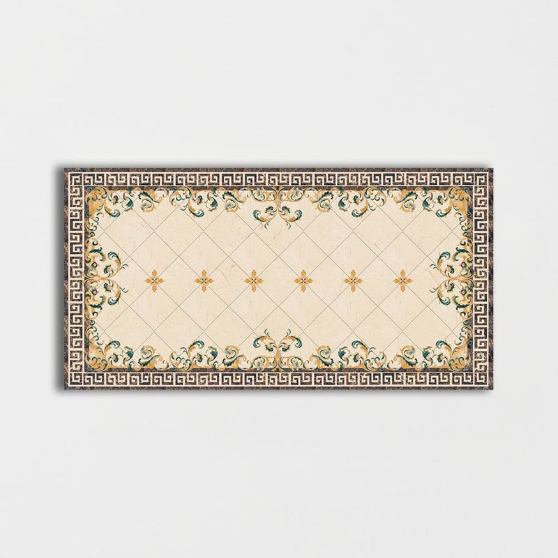 Rectangular Aluminum Backed Multi Finish Carolina Marble Medallions 4x6 Marble Multi Finish 4x8 Medallions