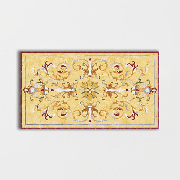 Rectangular Aluminum Backed Multi Finish Casablanca Marble Medallions 4x6
