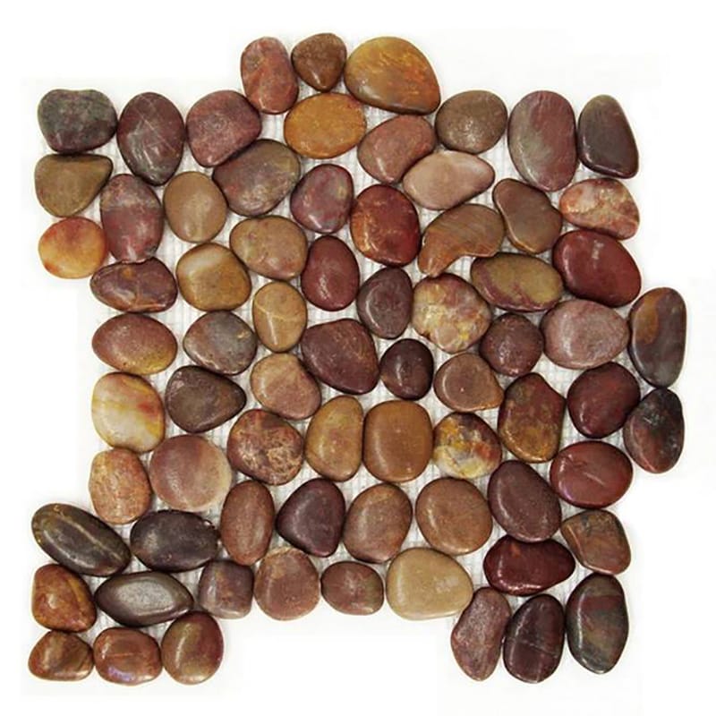 Red Cranberry Polished Pebble Mosaics 12x12 Pebble Polished 12x12 Mosaics