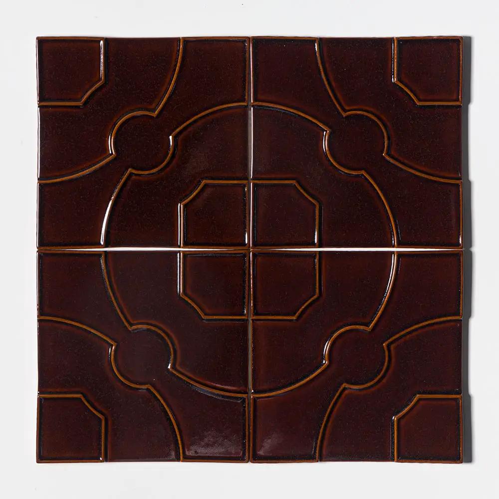 Red Glossy Ceramic Accent Tiles 8x8 closeup 1