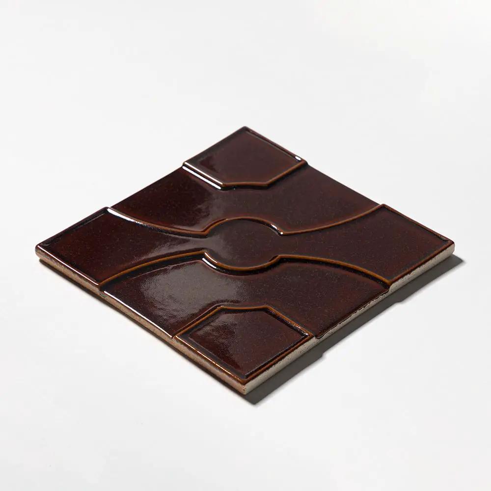 Red Glossy Ceramic Accent Tiles 8x8 closeup 2