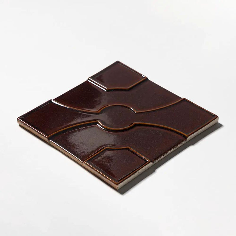 Red Glossy Ceramic Accent Tiles 8x8 closeup 2
