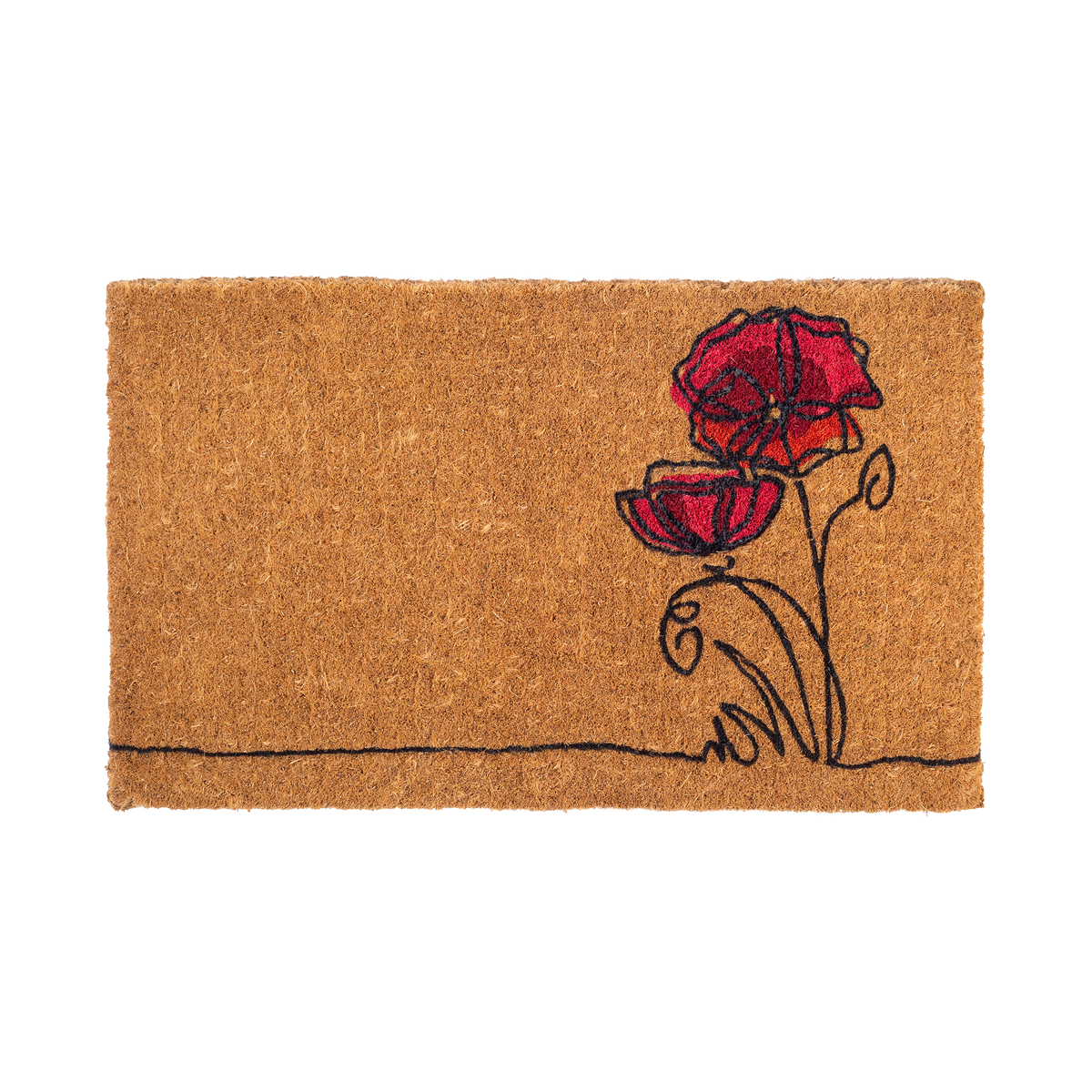 Red Flower Coir Doormat, photo 2 of 14