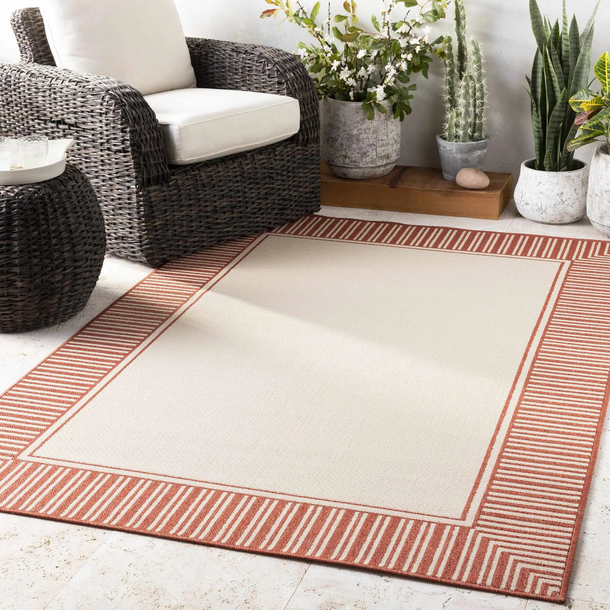 Redby Outdoor Area Rug - Clearance, installed in a room