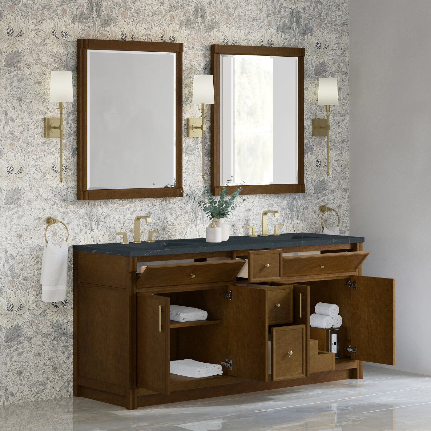 James Martin Bellshire 72" Double Bathroom Vanity, Honey Oak, view 37
