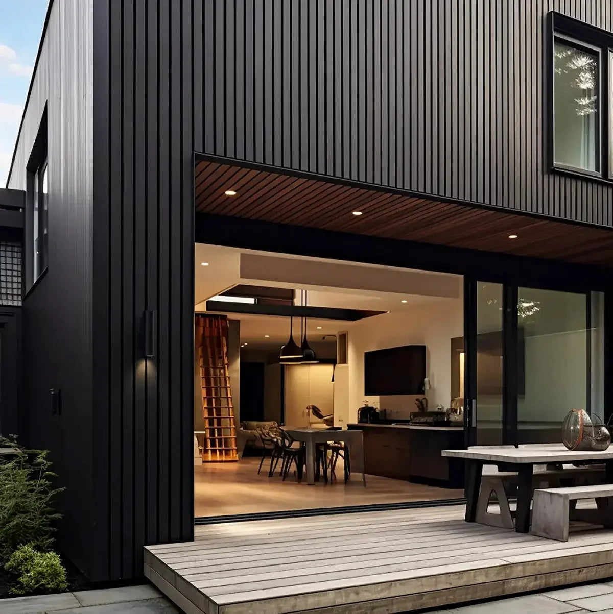 Exterior Wood-Look Composite Slat Panels by andor willow