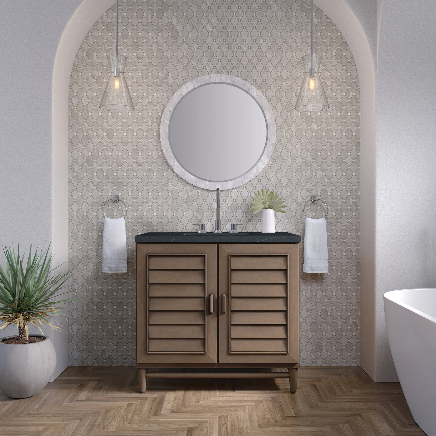 James Martin Portland 36" Single Bathroom Vanity, Whitewashed Walnut, view 34