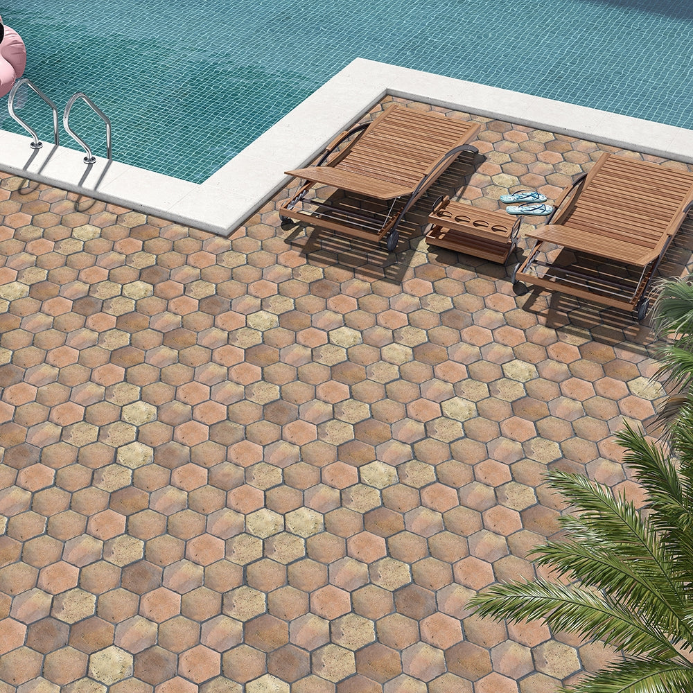 Regenerado Natural Hexagon Terracotta Tiles 6x6 Terracotta Natural 6x6 Tiles — 2