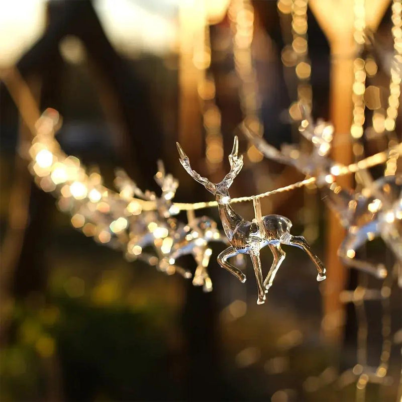 Reindeer String Lights, Battery Operated Christmas Decorations by House Of Avana